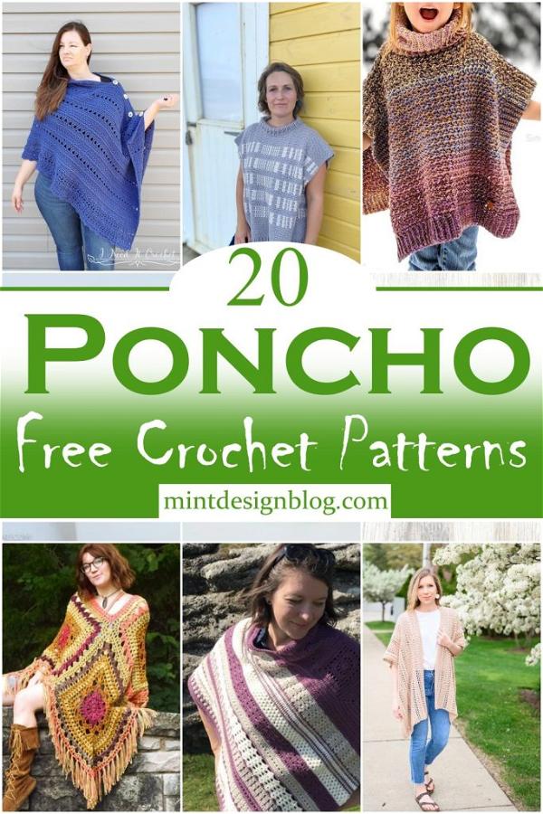 Free Crochet Poncho Patterns Mint Design Blog