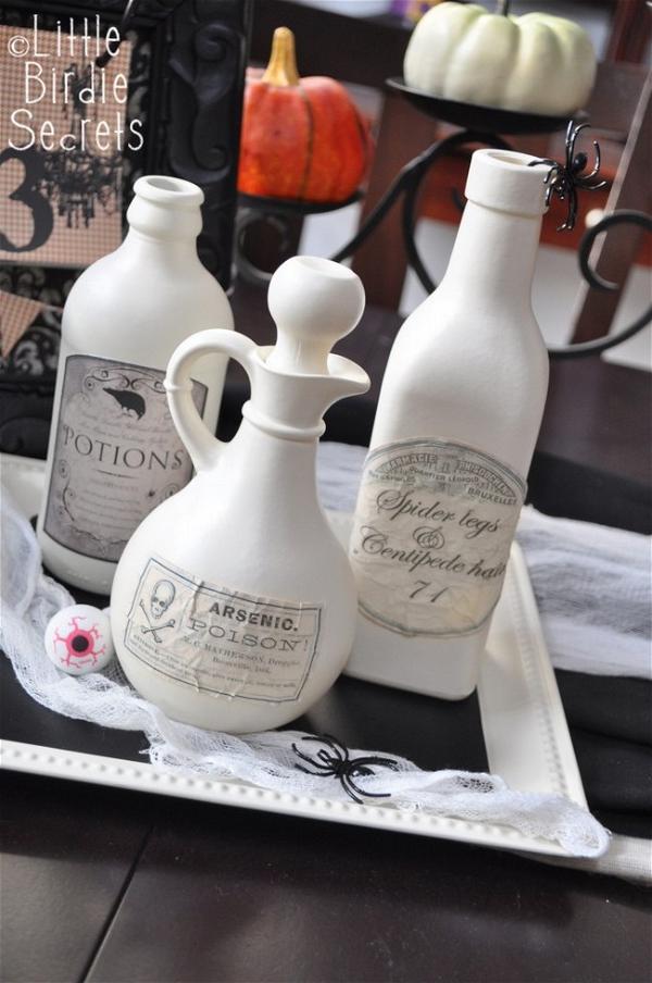 Aged Halloween Potion Bottle Labels
