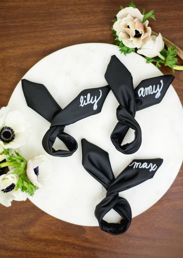 Chalkboard Bunny Ear Napkin Rings