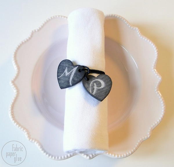 Chalkboard Hearts Napkin Tie