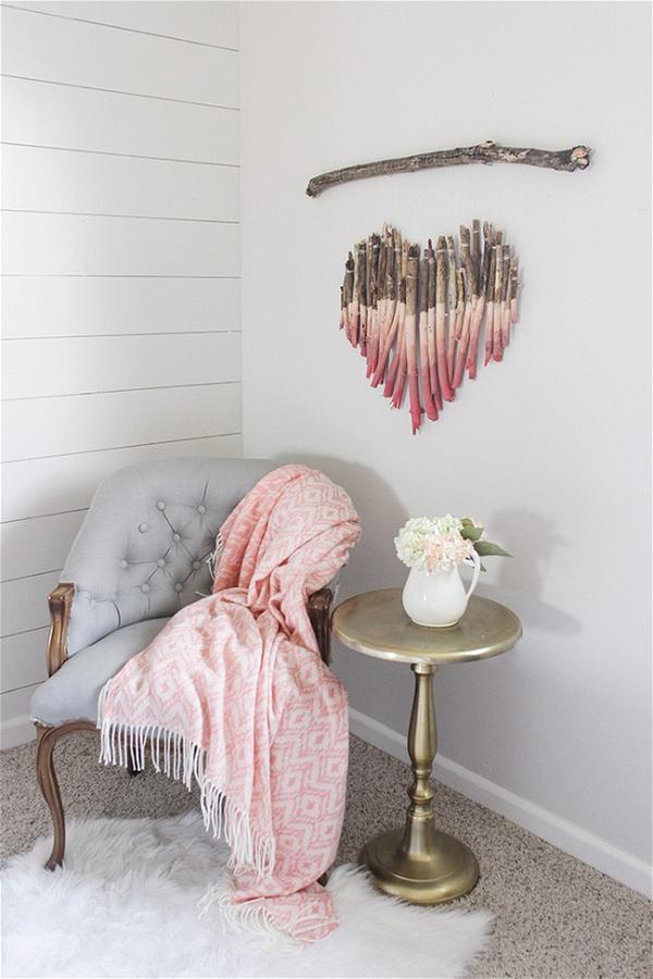 DIY Branch Heart Wall Art