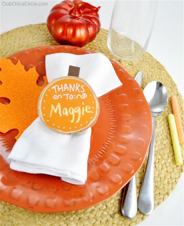 DIY Chalkboard Pumpkin Napkin Rings