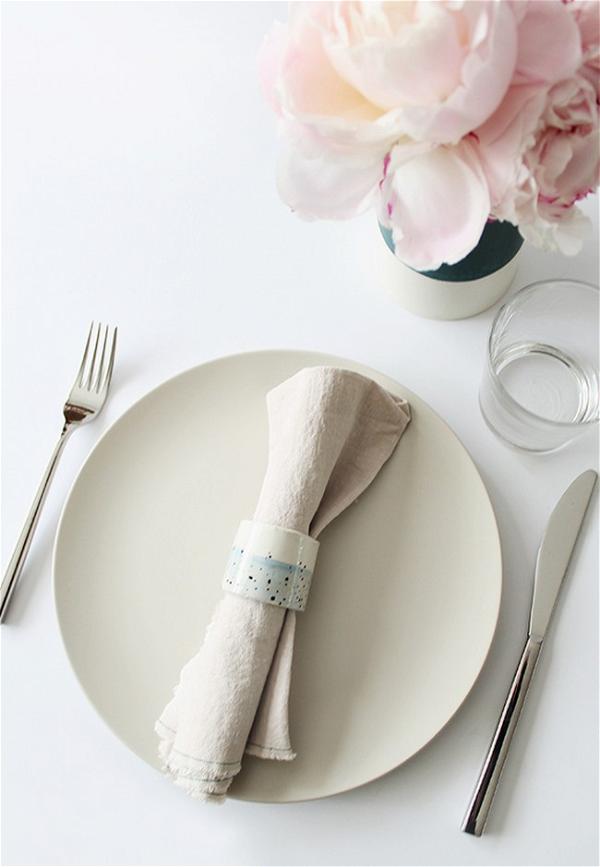 DIY Faux Ceramic Napkin Rings