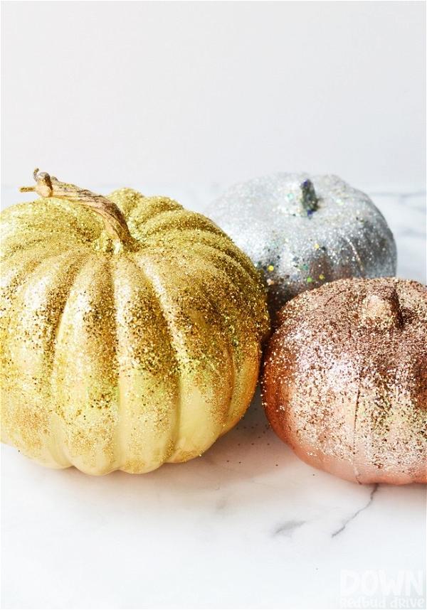 DIY Glitter Pumpkins