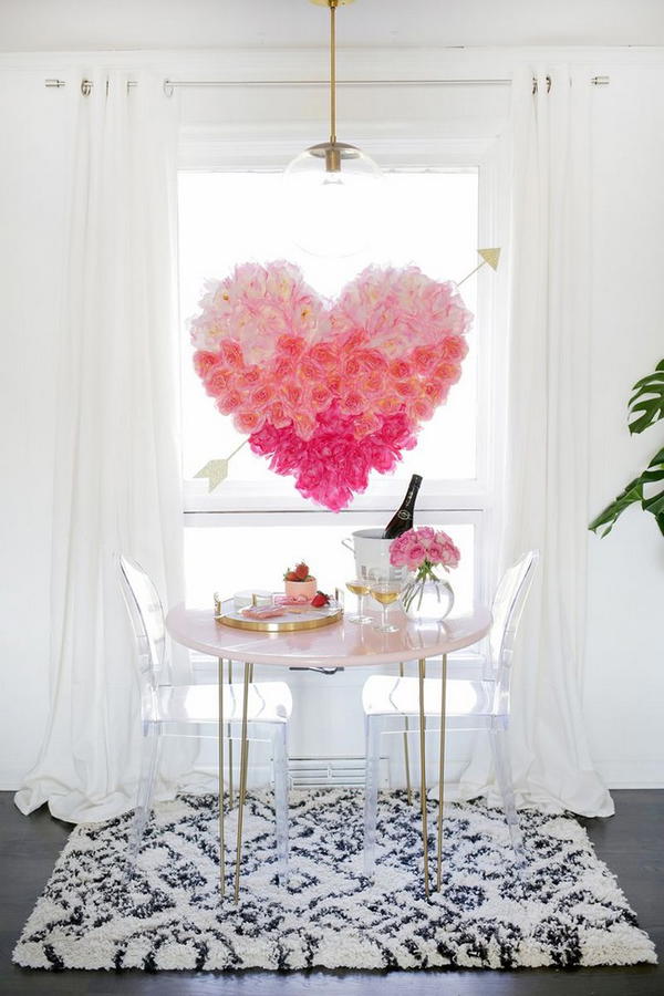 DIY Hanging Flower Heart 