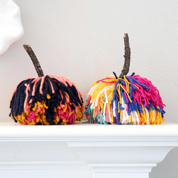 DIY Large Pom Pom Pumpkins