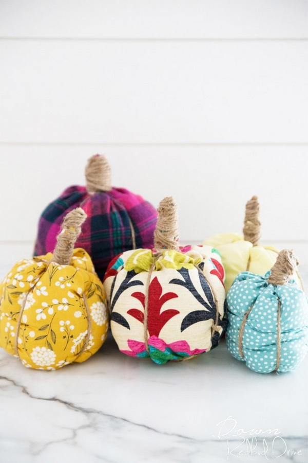 DIY No-sew Fabric Pumpkins