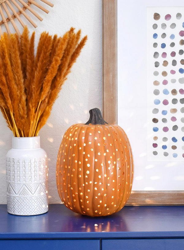 Drilled Pumpkin Light