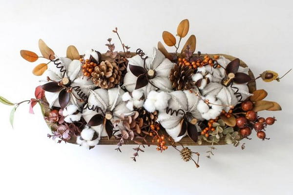 Easy Wooden Bowl Fall Table Centerpiece