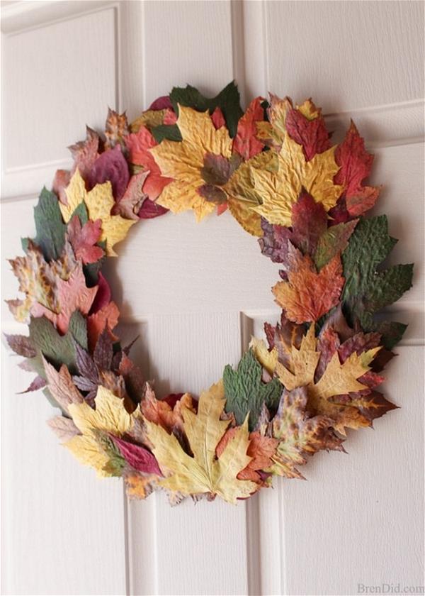 Fall Leaves Front Door Wreath For $0