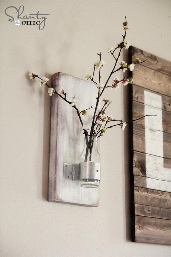 Rustic Glass Bottle Wall Vase decor