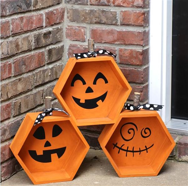 Hexagon Pumpkin Jack-o-lanterns