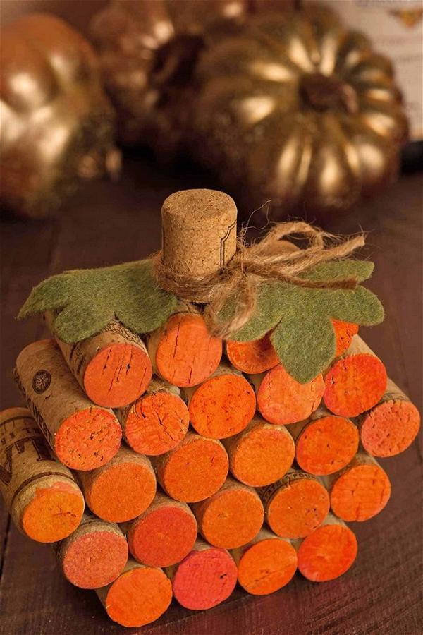 How To Make A Wine Cork Pumpkin