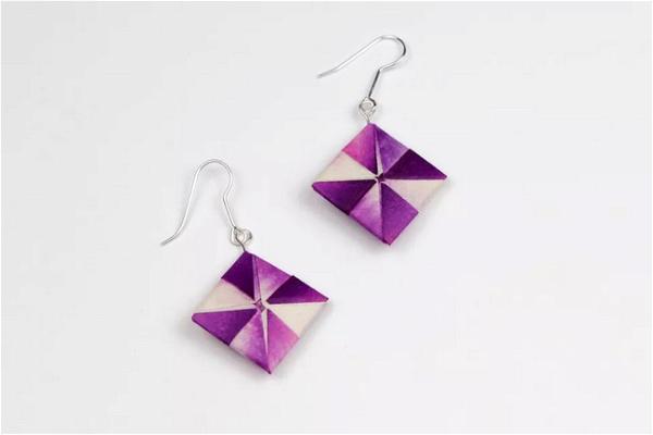 Making DIY Geometric Origami Earrings