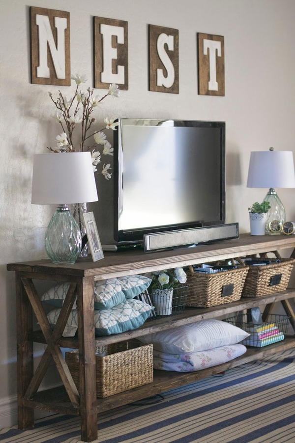 Nest Sign Rattan Baskets And Tv Table