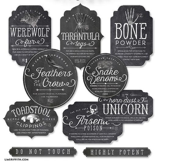 Printable Apothecary Labels For Halloween