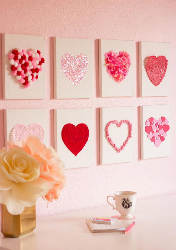 Valentine’s Day DIY Canvas Heart Art