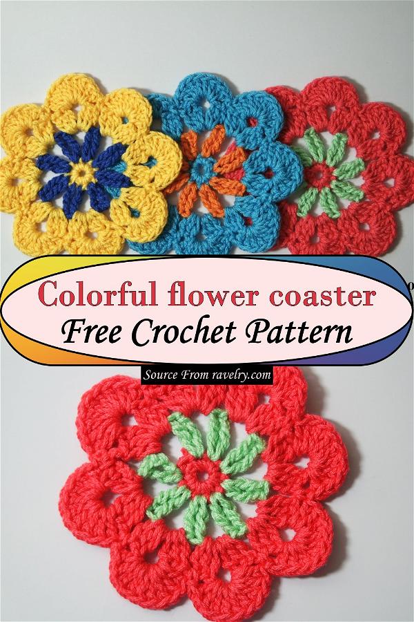 Colorful flower coaster