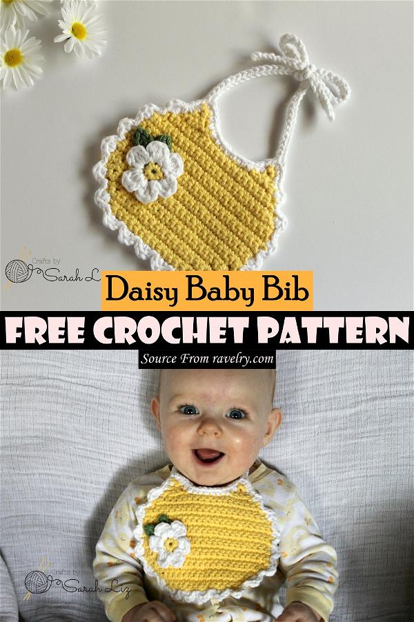 Crochet Daisy Baby Bib