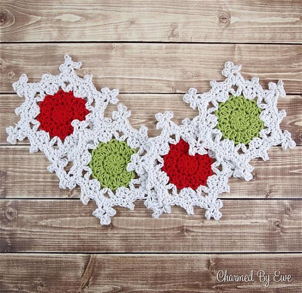 Crochet Snowflake Coasters