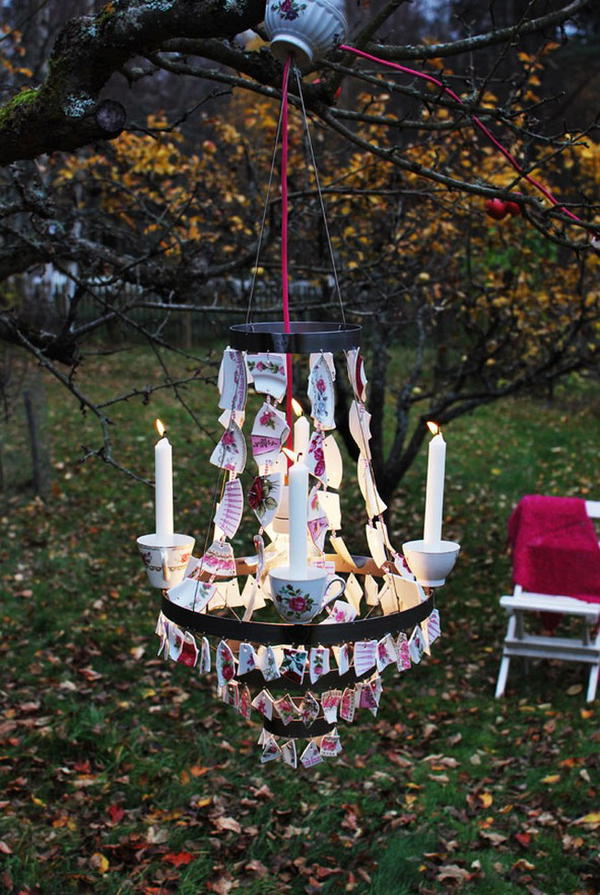 DIY Backyard Chandelier