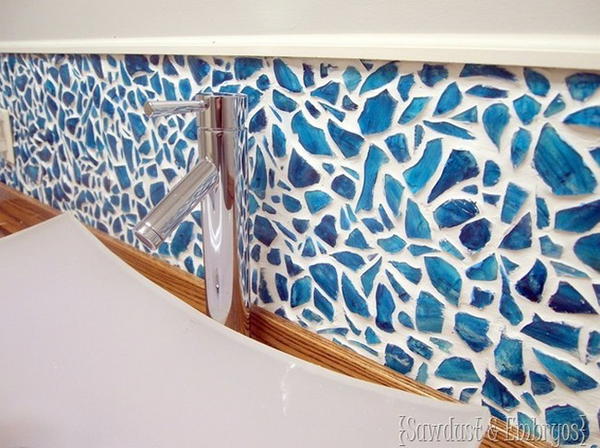 DIY China Mosaic Backsplash