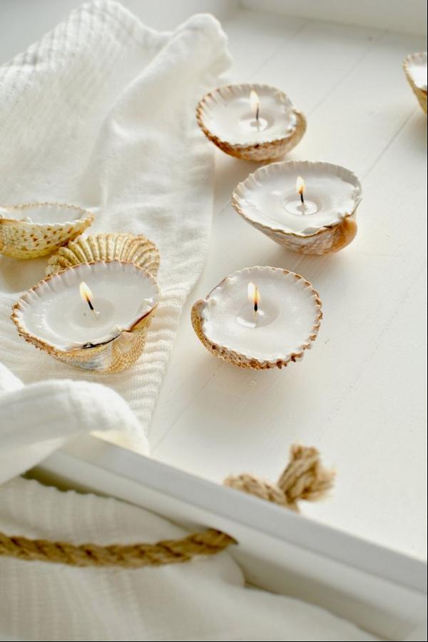 DIY Handmade Shell Candles