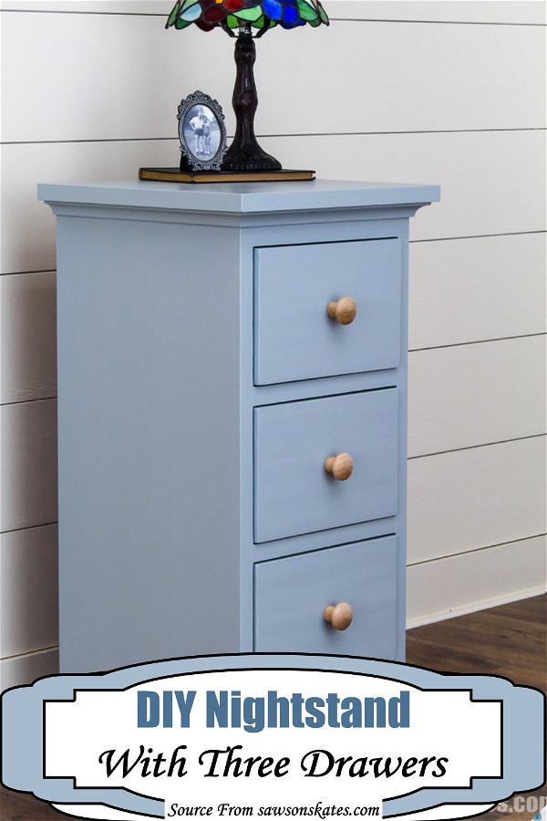 DIY Nightstand With Three Drawers
