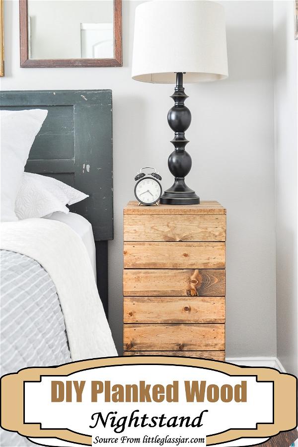 DIY Planked Wood Nightstand