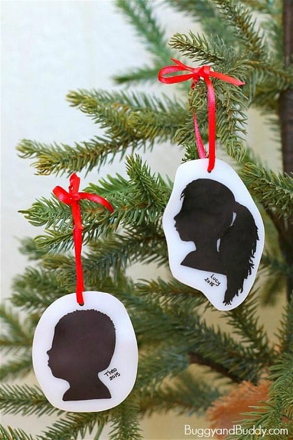 DIY Silhouette Christmas Ornament For Kids
