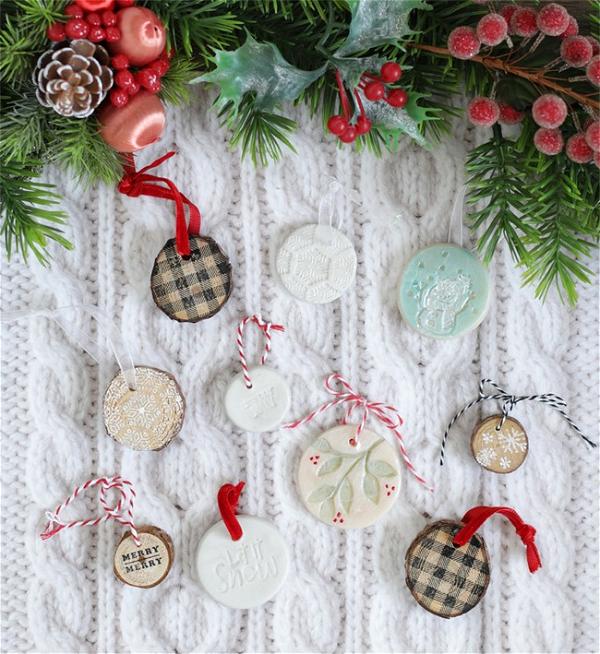 DIY Stamped Christmas Ornaments Two Ways