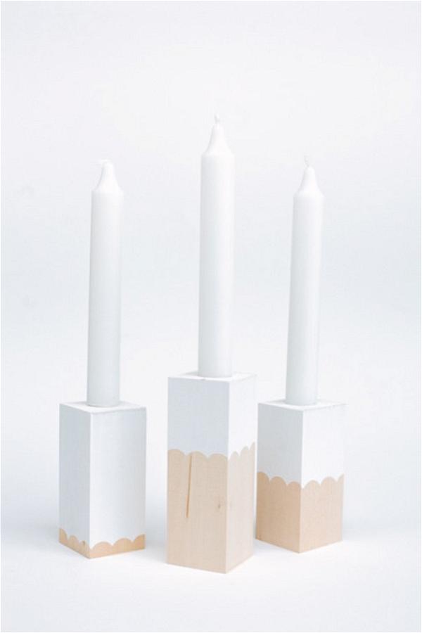 DIY Wooden Block Candle Holders