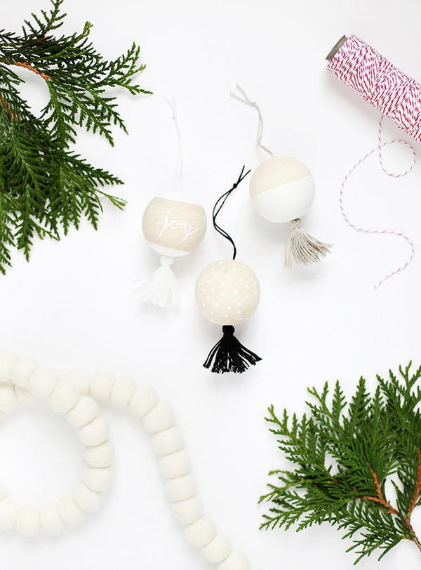 DIY Wooden Tassel Ornaments