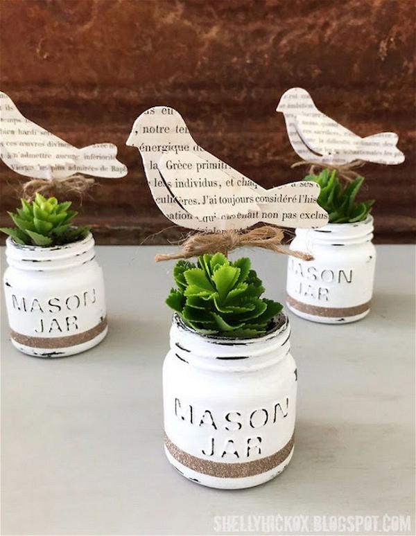 Decoart Chalk Paint Mini Mason Jar Planters