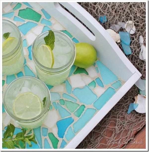 Easy DIY Sea Glass Serving Tray