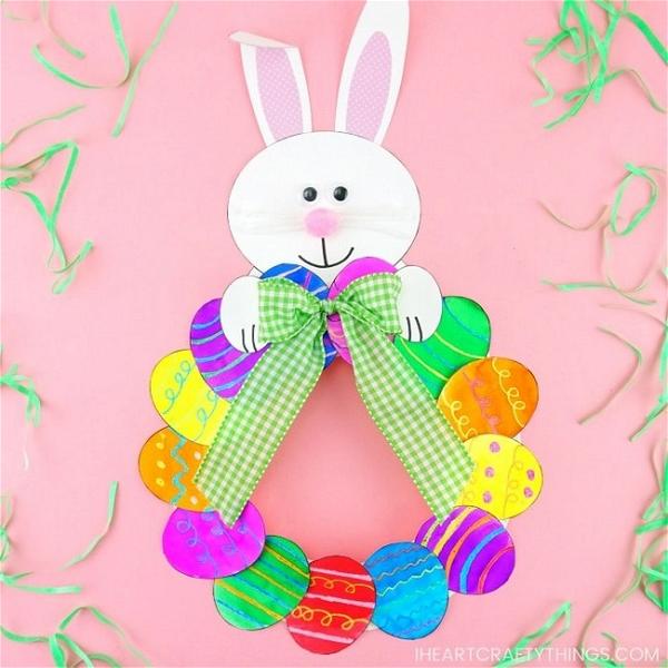 How To Make A Paper Plate Egg Wreath