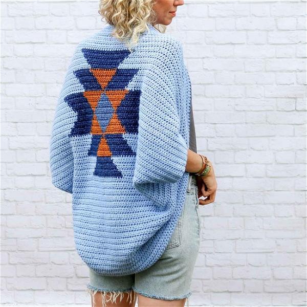 Navajo Crochet Blanket Shrug