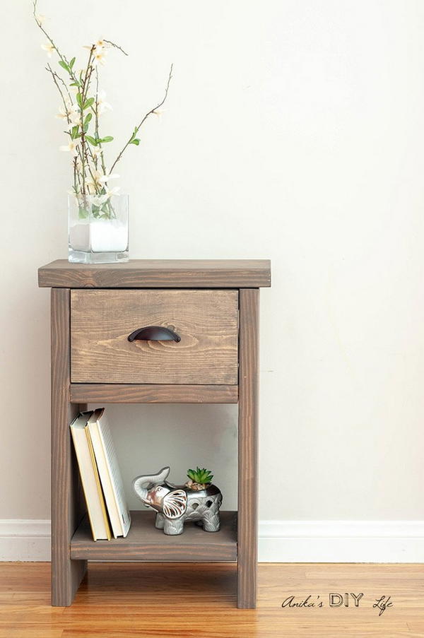 Nightstand With Drawer And Hidden Storage