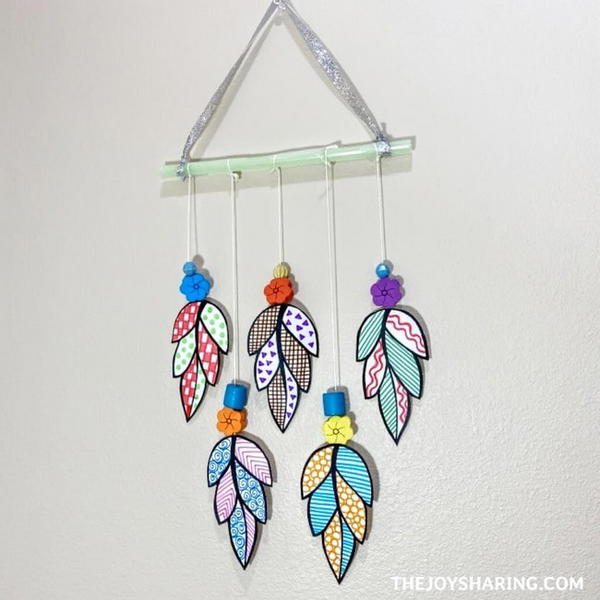 Paper Leaf Doodle Art Wall Hanging