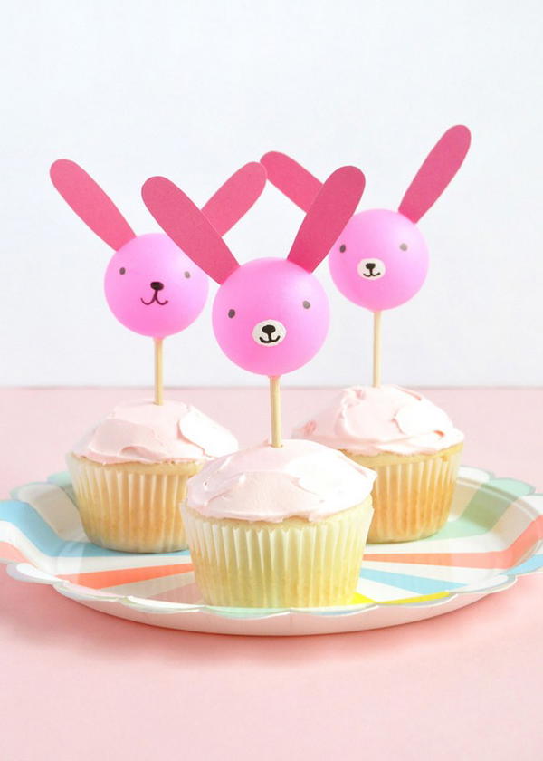 Ping Pong Bunny Cupcake Toppers