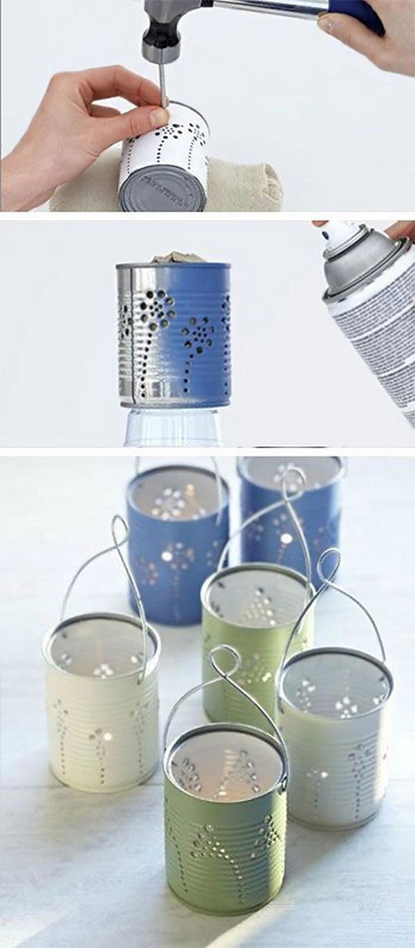 Recycled Can Tea Light Holders