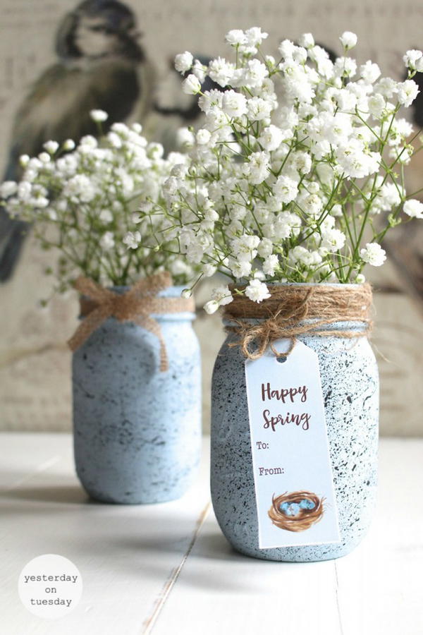 Speckled Robin’s Egg Mason Jar