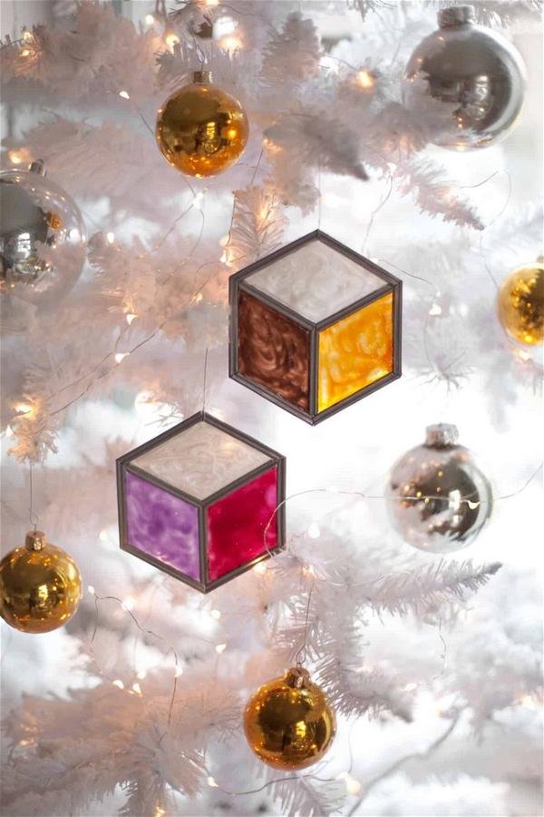 Stained Glass Tumbling Block Ornaments