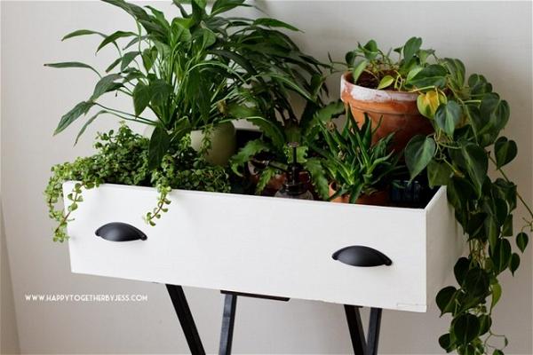 Upcycled Drawer Plant Stand