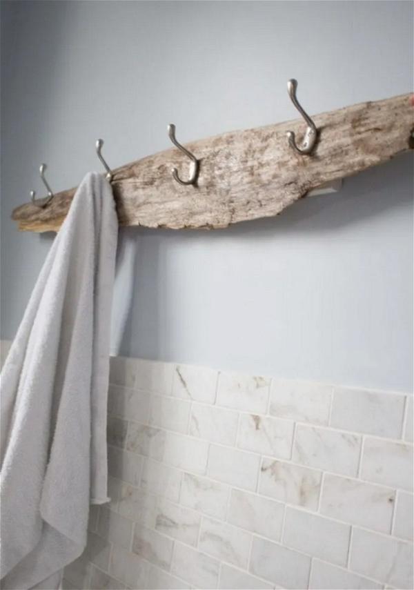 A Charming Rustic Coat Rack Out of Driftwood