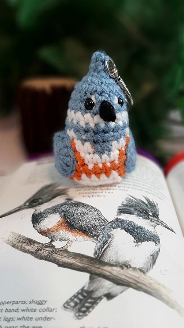 Belted Kingfisher Keychain