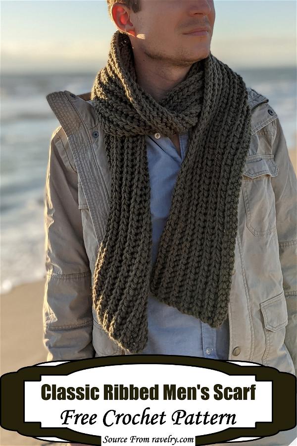 Classic Ribbed Men's Scarf
