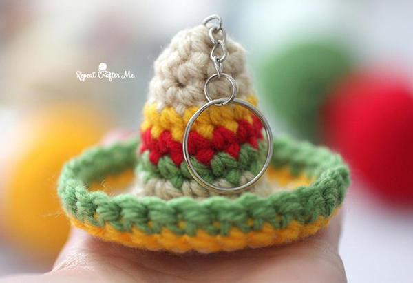 Crochet Sombrero Keychain