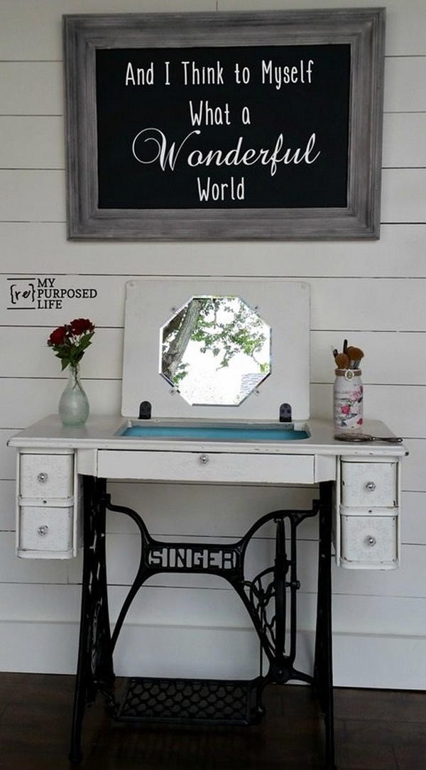 DIY Antique Makeup Vanity Table