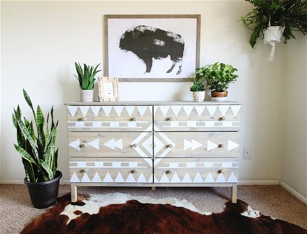 DIY Aztec Inspired Dresser Makeover And Nursery Sneak Peek